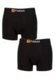 Mens 2 Pack Farah Cotton Classic Fitted Trunks - Black / Black