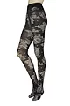 Women's 1 Pair Trasparenze Felis Opaque Floral Print Tights - Black / White