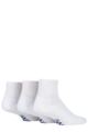 Mens 3 Pair SOCKSHOP IOMI FootNurse Cushioned Foot Gentle Grip Diabetic Ankle Socks - White