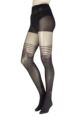 Ladies 1 Pair Trasparenze Folletto Mock Hold Up Tights - Black