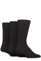 Mens 3 Pair Glenmuir Laird Cotton Ribbed Trouser Socks - Black