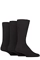 Mens 3 Pair Glenmuir Laird Cotton Ribbed Trouser Socks - Black