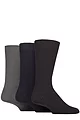 Mens 3 Pair Glenmuir Laird Cotton Ribbed Trouser Socks - Black / Navy / Grey