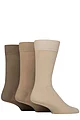 Mens 3 Pair Glenmuir Endrick Cotton Plain Trouser Socks - Beige