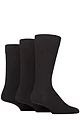 Mens 3 Pair Glenmuir Endrick Cotton Plain Trouser Socks - Black