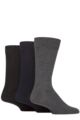 Mens 3 Pair Glenmuir Endrick Cotton Plain Trouser Socks - Black / Navy / Grey