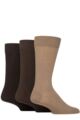 Mens 3 Pair Glenmuir Endrick Cotton Plain Trouser Socks - Browns