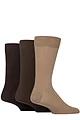 Mens 3 Pair Glenmuir Endrick Cotton Plain Trouser Socks - Browns