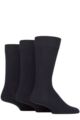 Mens 3 Pair Glenmuir Endrick Cotton Plain Trouser Socks - Navy