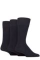 Mens 3 Pair Glenmuir Dunvegan Comfort Cuff Plain Cotton Socks - Navy