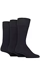 Mens 3 Pair Glenmuir Dunvegan Comfort Cuff Plain Cotton Socks - Navy