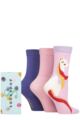 Ladies 3 Pair SOCKSHOP Bamboo Bright Gift Boxed Socks - I'm Horny