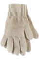 Ladies 1 Pair Great & British Knitwear Made In Scotland 100% Cashmere Plain Gloves In Natural Shades - Oatmeal