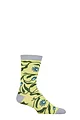 1 Pair Shared Earth Bamboo Blue Flowers Socks - Multi