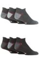 Mens 6 Pair GRANDSLAM Performance Trainer Socks - Black / Charcoal
