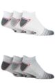 Mens 6 Pair GRANDSLAM Performance Trainer Socks - White / Light Grey