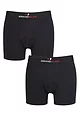 Mens 2 Pair GRANDSLAM Shaped Pouch Cotton Trunks - Black