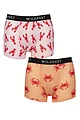 Mens 2 Pair SOCKSHOP Wildfeet Patterned Trunks - Lobster