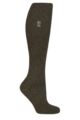 Women's 1 Pair SOCKSHOP Heat Holders Outdoor 2.3 TOG Plain Long Leg Gardening Socks - Forest Green