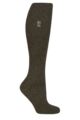 Ladies 1 Pair SOCKSHOP Heat Holders Outdoor 2.3 TOG Plain Long Leg Gardening Socks - Forest Green