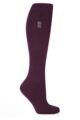 Women's 1 Pair SOCKSHOP Heat Holders Outdoor 2.3 TOG Plain Long Leg Gardening Socks - Plum