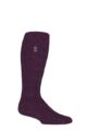 Mens 1 Pair SOCKSHOP Heat Holders Outdoor 2.3 TOG Plain Long Leg Gardening Socks - Plum