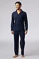 Mens 1 Pack Heat Holders Soul Warming Thermal Pyjama Set - Navy