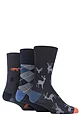 Mens 3 Pair Gentle Grip Fun Feet Socks - Highlands Escape