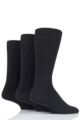 Mens 3 Pair HJ Hall Classic Plain Cotton Socks In Large Sizes - Black