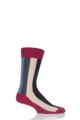 Mens 1 Pair HJ Hall Rainbow Vertical Striped Socks - Burgundy