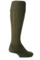 Mens 1 Pair SOCKSHOP of London Knee Length Wool Rib Walking Socks - Olive