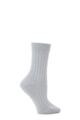 Ladies 1 Pair Pantherella 85% Cashmere Rib Socks - Sky