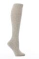 Ladies 1 Pair Pantherella 85% Cashmere Rib Knee High - Light Grey