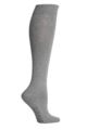 Women's 1 Pair Falke Sensitive London Left and Right Comfort Cuff Cotton Knee High Socks - Light Grey Melange