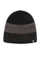 Mens 1 Pack SOCKSHOP Heat Holders Linden Stripe Hat - Black