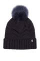 Ladies 1 Pack Heat Holders Cotswolds Turnover Pom Pom Hat - Navy