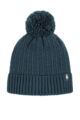 Ladies 1 Pack Heat Holders Ellery Cable Turnover Cuff Pom Pom Hat - Teal