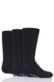 Boys and Girls 3 Pair Iomi Footnurse Cushioned Foot Diabetic Socks - Black