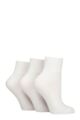 Women's 3 Pair IOMI FootNurse Cushioned Foot Bamboo Diabetic Ankle Socks - White