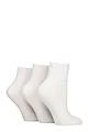 Women's 3 Pair IOMI FootNurse Cushioned Foot Bamboo Diabetic Ankle Socks - White