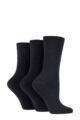 Women's 3 Pair IOMI FootNurse Gentle Grip Bamboo Diabetic Socks - Black