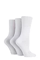 Women's 3 Pair IOMI FootNurse Gentle Grip Bamboo Diabetic Socks - White