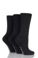 Ladies 3 Pair Iomi Footnurse Gentle Grip Cushioned Foot Diabetic Socks - Black