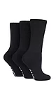 Women's 3 Pair IOMI FootNurse Gentle Grip Cushioned Foot Diabetic Socks - Black