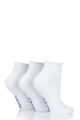 Ladies 3 Pair SOCKSHOP Iomi Footnurse Cushioned Foot Gentle Grip Diabetic Ankle Socks - White