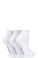 Women's 3 Pair SOCKSHOP IOMI FootNurse Cushioned Foot Gentle Grip Diabetic Ankle Socks - White