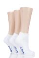 Ladies 3 Pair Iomi Footnurse Cushioned Foot Diabetic Trainer Socks - White