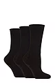 Women's 3 Pair SOCKSHOP IOMI FootNurse Diabetic Slipper Socks - Black