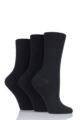 Ladies 3 Pair Iomi Footnurse Gentle Grip Diabetic Socks - Black