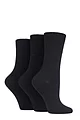 Women's 3 Pair IOMI FootNurse Gentle Grip Diabetic Socks - Black